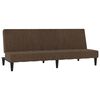 vidaXL Canapea extensibilă cu 2 locuri cu taburet, maro, microfibră