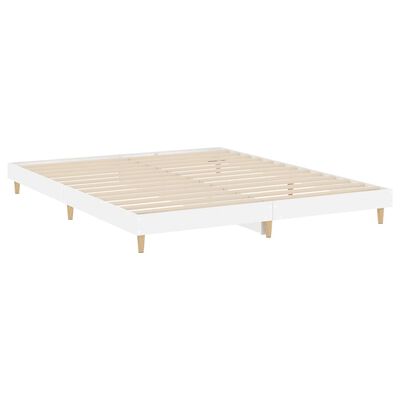 vidaXL Cadru de pat, alb extralucios, 180x200 cm, lemn prelucrat