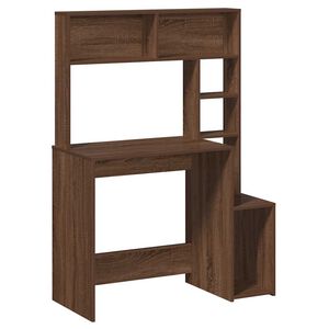 vidaXL Birou cu rafturi, stejar maro, 100x45x140 cm, lemn compozit