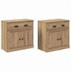 vidaXL Bufeturi 2 pcs Stejar Artizanal 70 x 35,5 x 67,5 cm