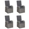 vidaXL Set mobilier de grădină cu perne, 5 piese, gri, poliratan