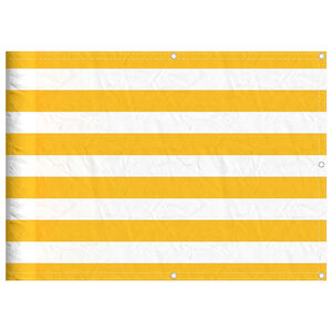 vidaXL Paravan de balcon cu dungi galbene și albe, 75x800 cm