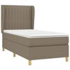 vidaXL Pat box spring cu saltea, gri taupe, 90x190 cm, textil