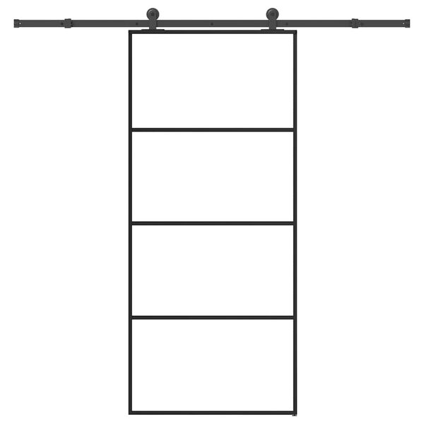 vidaXL Ușă glisantă cu set feronerie, 90x205 cm, sticlă ESG/aluminiu