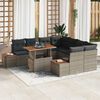 vidaXL Set de canapele pentru grădină 9 pcs Gri Rattan poli