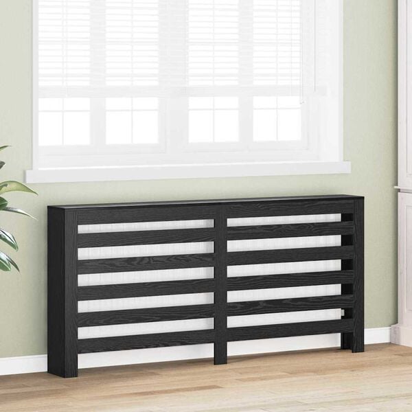 vidaXL Capac pentru radiator Stejar Negru 175 x 20 x 82 cm