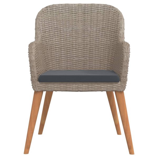 vidaXL Set de masă pentru grădină, 7 piese, cu perne, maro