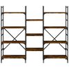 vidaXL Bibliotecă, stejar fumuriu, 160x28,5x136,5 cm, lemn prelucrat