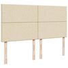 vidaXL Pat box spring cu saltea, crem, 200x200 cm, textil