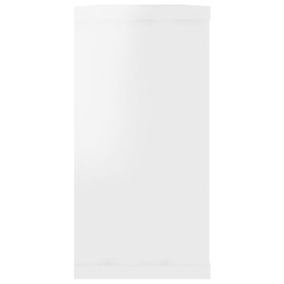 vidaXL Rafturi de perete cub, 2 buc., alb extralucios 100x15x30 cm PAL