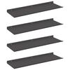 vidaXL Raft suspendat Pe perete 4 pcs Negru 60 x 18 x 2,5 cm Oțel