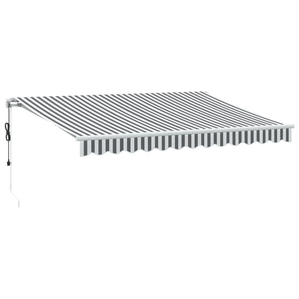 vidaXL Copertină retractabilă automat cu LED, antracit/alb, 350x250 cm