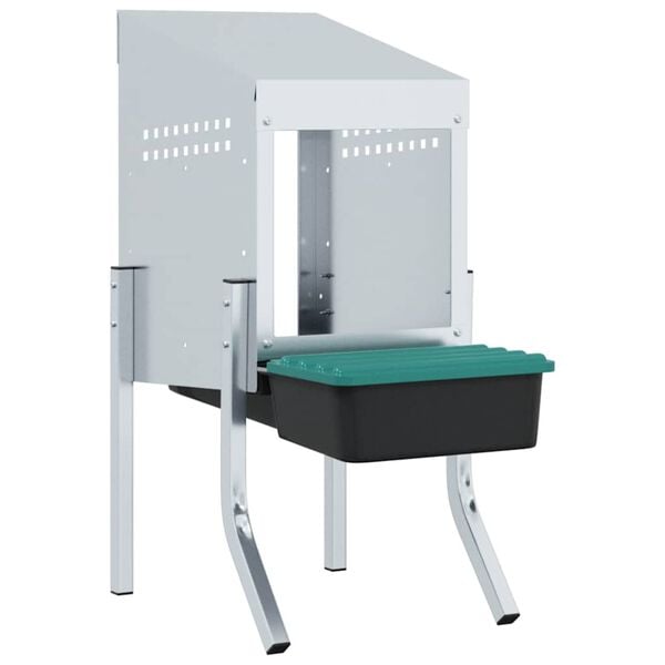 vidaXL Cuib pentru găini cu 1 compartiment și picioare, oțel galvanizat