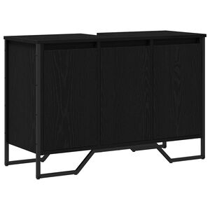 vidaXL Dulap pentru Chiuvetă Altele Stejar Negru 91 x 35 x 60 cm