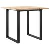 vidaXL Masă bucătărie, cadru O, 90x90x75,5 cm lemn masiv pin și Oţel