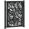 vidaXL Poartă de grădină neagră 100x125 cm, model ondulat din oțel