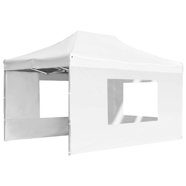 vidaXL Cort de petrecere pliabil cu pereți, alb, 4,5 x 3 m, aluminiu