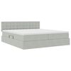 vidaXL Pat cu storage cu saltea cu headboard Gri deschis 90 x 200 cm
