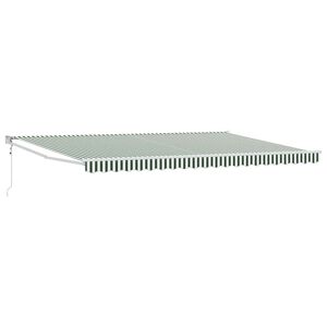 vidaXL Cortina Retractabilă Verde și alb 500 &times; 300 cm