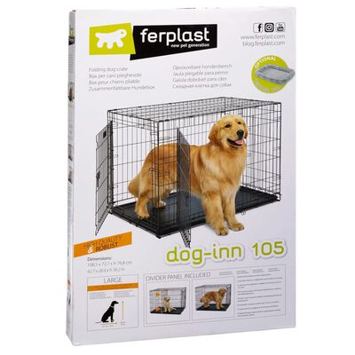Ferplast Cușcă pentru câini Dog-Inn 105, gri, 108,5x72,7x76,8 cm