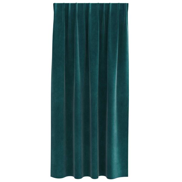 vidaXL Perdele opace 2 pcs Verde &icirc;nchis 140 x 175 cm Catifea