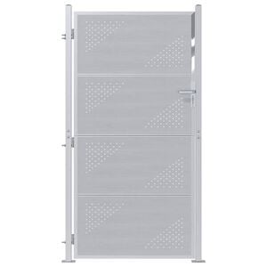 vidaXL Poartă de grădină 85 x 174 cm Oţel inoxidabil Argintiu Blocat