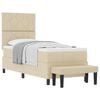 vidaXL Pat cu arcuri cu headboard Crem 80 x 200 cm țesătură