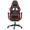 vidaXL Scaun de gaming cu masaj/suport picioare, negru/roșu, piele eco