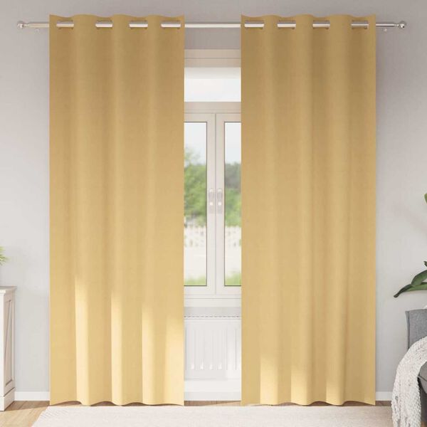 vidaXL Perdele Opaque cu Inel 2 pcs Bej 245 x 140 cm Poliester