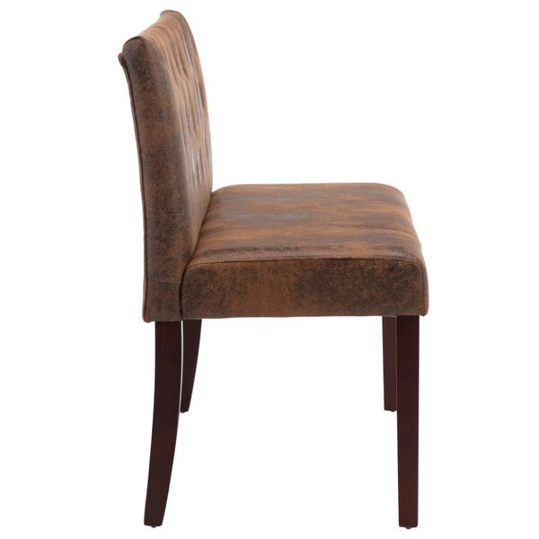 vidaXL Bancă, maro, 120 cm, velur ecologic