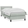 vidaXL Pat box spring cu saltea, gri deschis, 100x220 cm, catifea