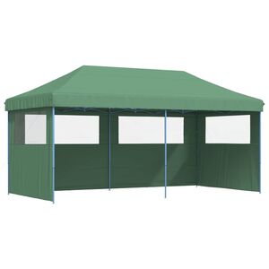 vidaXL Cort pliabil pentru petreceri cu 3 pereți laterali, verde