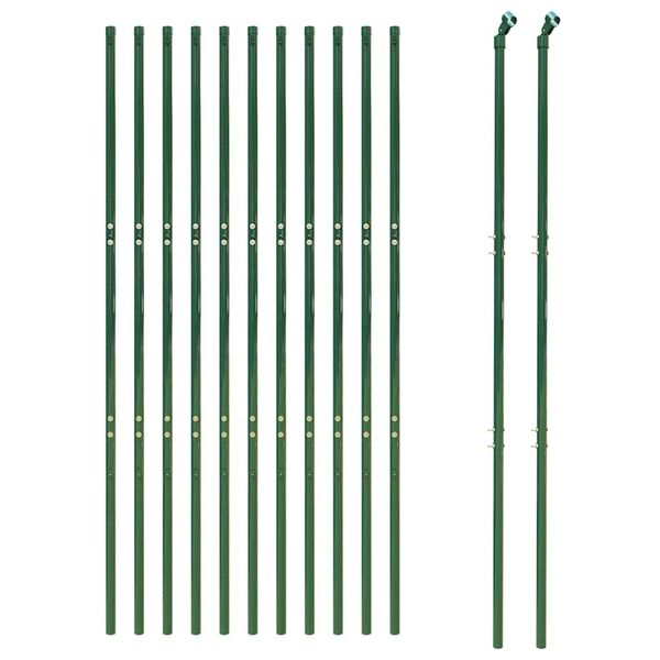 vidaXL Gard plasă de s&acirc;rmă, verde, 2x25 m, oțel galvanizat