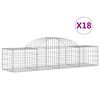 vidaXL Coșuri gabion arcuite 18 buc., 200x50x40/60 cm, fier galvanizat