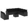 vidaXL Set canapele de grădină cu perne, 10 piese, negru, poliratan