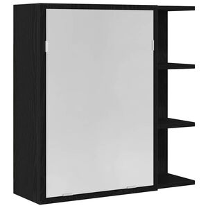 vidaXL Dulap cu oglindă pentru baie Stejar Negru 62,5 x 20,5 x 64 cm