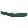 vidaXL Pat box spring cu saltea, verde închis, 90x200 cm, catifea