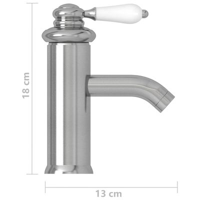 vidaXL Robinet chiuvetă de baie, argintiu, 130x180 mm