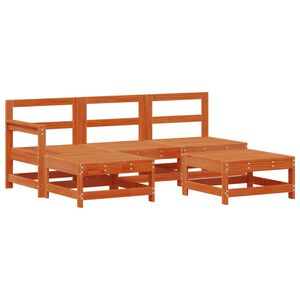 vidaXL Set de lounge pentru grădină 5 buc. Maro Ceară