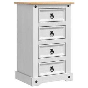 vidaXL Noptieră cu sertar Corona Alb 53 x 39 x 84 cm Lemn de pin masiv