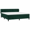 vidaXL Pat box spring cu saltea, verde &icirc;nchis, 180x200 cm, catifea