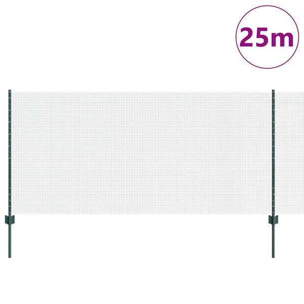 vidaXL Gard cu St&acirc;lp Verde 1 x 25 m Oțel