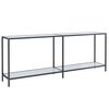vidaXL Masă consolă,alb, 200x35x75,5 cm, sticlă securizată
