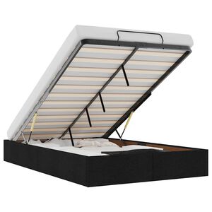 vidaXL Cadru pat otoman fără saltea Negru 120x190 cm țesătură