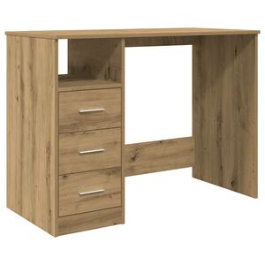 vidaXL Birou, stejar artizanal, 102x50x76 cm, lemn prelucrat
