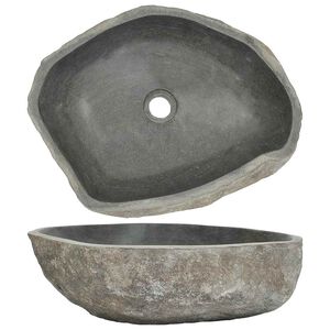 vidaXL Chiuvetă din piatră de r&acirc;u, (45-53)x(34-41) cm, oval