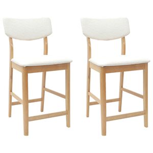 vidaXL Scaune de dining 2 buc. Lemn Solid de Cauciuc natural