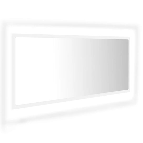 vidaXL Oglindă de baie cu LED, alb, 100x8,5x37 cm, acril