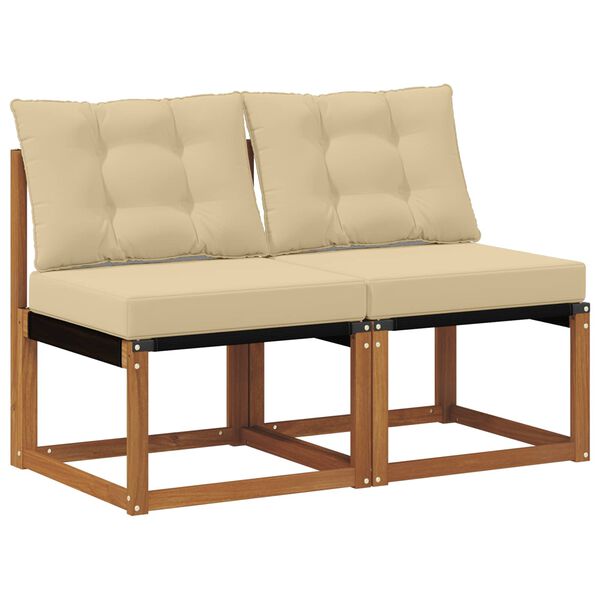 vidaXL 2 Bucată Canapea centrală pentru exterior