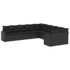 vidaXL Set canapele de grădină cu perne, 10 piese, negru, poliratan